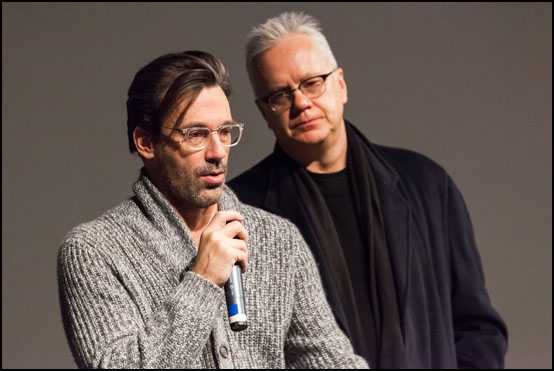 The actors Jon Hamm and Tim Robbins presenting the movie Marjorie Prime at Sundance Film Festival